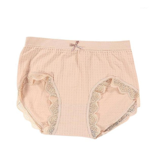 

women's seamless panties breathable buttocks mid-waist lace trim panties plus size women soft bow underwear1, Black;pink