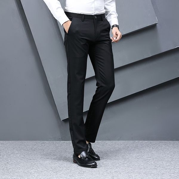 

bjdl9 2020 summer four pants elastic leggings youth business tight side pants tight trousers black small trousers trend korean tal6a, Blue