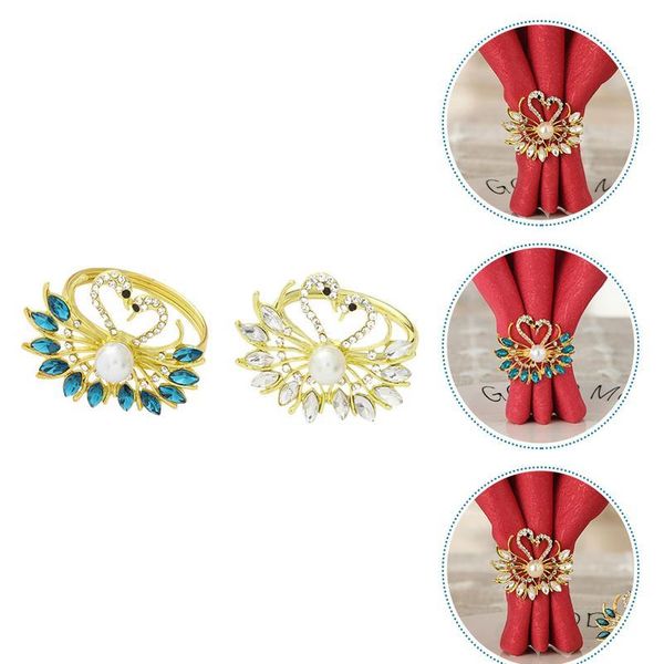 

2pcs crystal swans napkin buckle swans napkin rings design diamond napkin rings buckles table accessories f qylknq