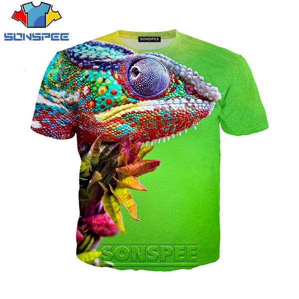

new cool chameleon 3d print shirts hippie kawaii oversized men clothing