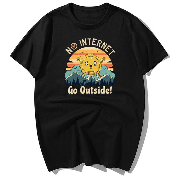 

funny smile sun no internet go outside hip hop summer casual shortsleeve harajuku streetwear sport hooded sweatshirt hoodie men t shirt