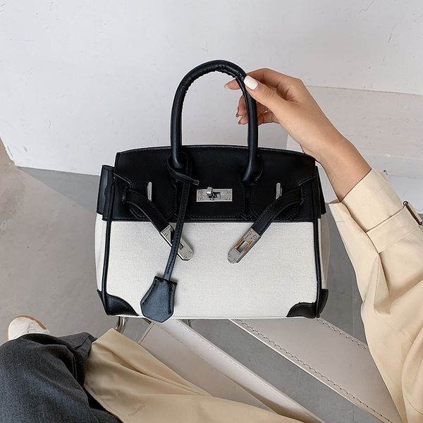 

yoxiu autumn new 2020 lychee pattern contrast pu portable women's bag between comparison and autumn new litchi contrast advanced color