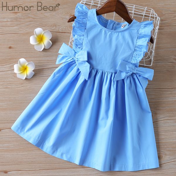 

humor bear baby summer dress 2020 brand new girls' clothing ruffle sleevele princess frocks big-bow fashion kids baby girl dress t20062, Red;yellow