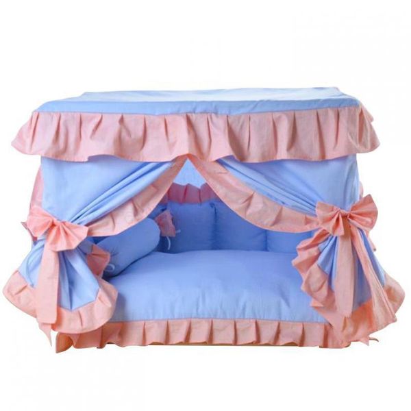 

600 cotton dog kennel autumn and winter full removable and washable princess bed small medium sized dog teddy pet bed four