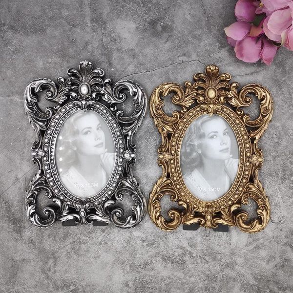 

european-style soft ornament frame old classical resin picture frame court swing table three-dimensional carved p