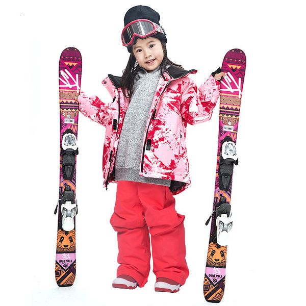 

kids warm snowsuit hooded ski jacket and pants 2 pcs set