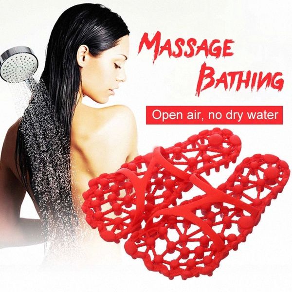 

bathroom hollow out slippers women non-slip leaking water slippers functional massage foot floor shoes woman size 35-46 #gc2z, Black