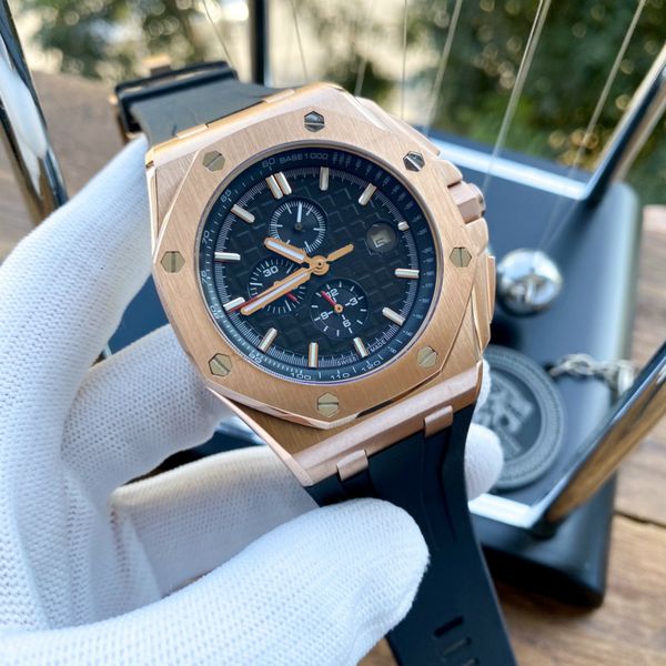 

designer mens watches automatic watch 44mm crystal 316l fine steel fashion man watch watches a-0109, Slivery;brown
