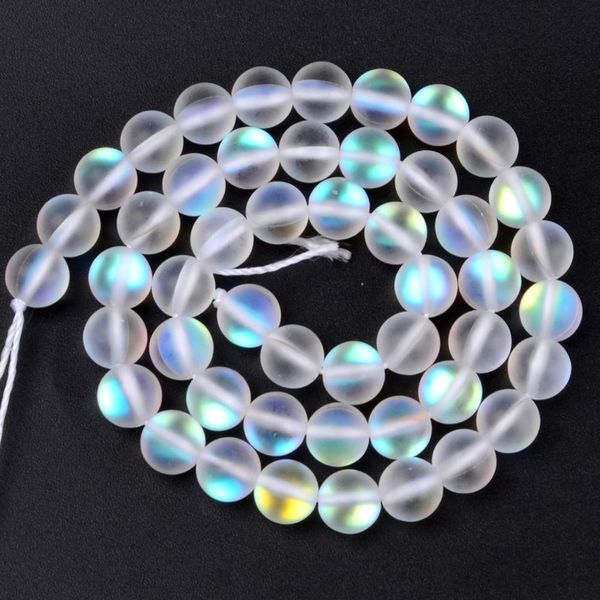 

natural frosted white glitter stone beads round loose spacer beads for jewelry making 6/8/10/12mm diy bracelet handmade
