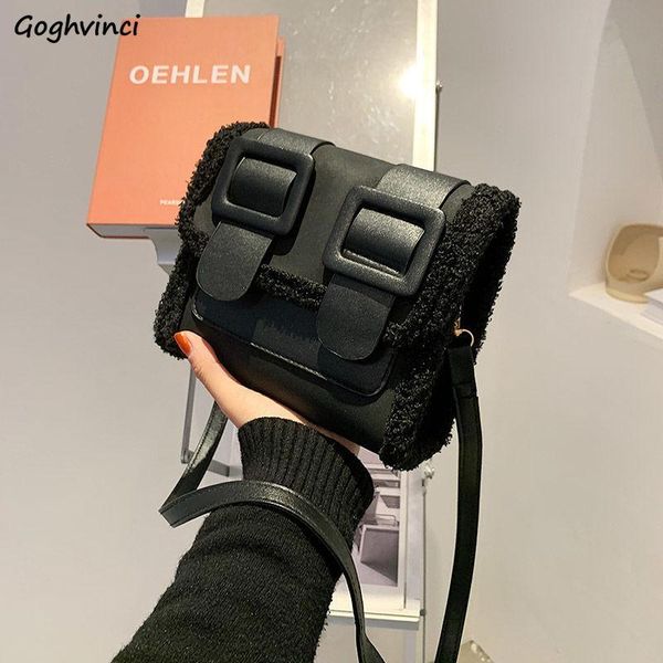 

women shoulder bags causal solid cambridge bag crossbody handbags fashion fluffy cute mini flap all-match simple ulzzang chic pu