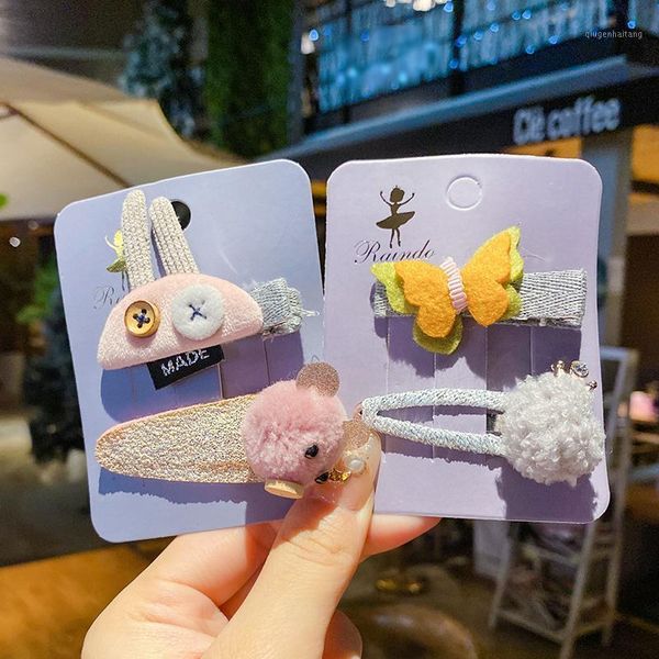 

2 pcs/set children cute cartoon flower carrot ornament hair clips girls lovely hollow barrettes hairpins kids hair accessories1, Slivery;white