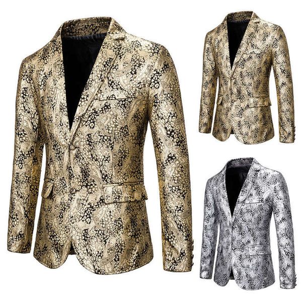 

gilt suit men's printed slim dress fashion show coat x143, White;black