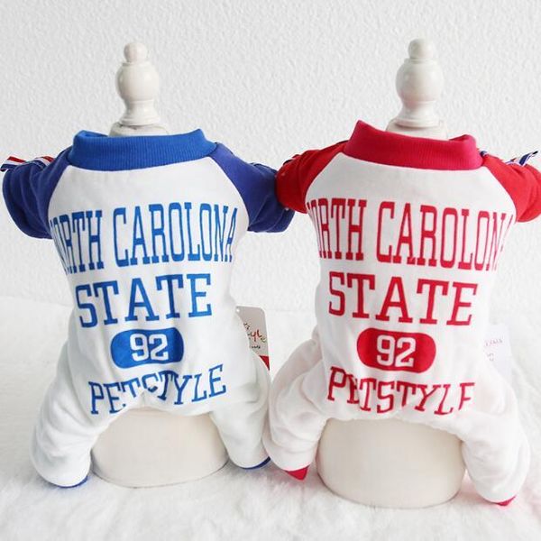 

dog apparel winter clothing four feet pet couple clothes chiwawa yorkie bomei letter ribbon thickened jumpsuit 18aw87