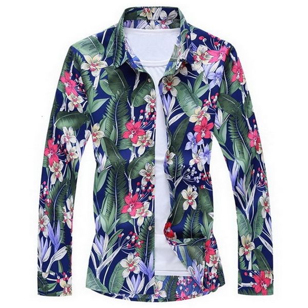 

2021 new hip hop autumn spring men's shirts long sleeves size big m-5xl 6xl 7xl beach floral shirt for man 1ouf, White;black