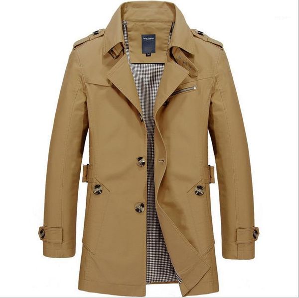 

new men fashion jacket coat spring brand men's casual fit wild overcoat jacket solid color trench coat male1, Tan;black