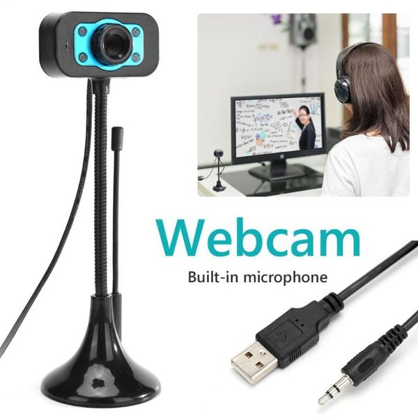 

Adjustable Computer HD Webcam 720P HD Video Webcam Microphone USB Camera with Noise Reduction Mic LED Web Camera