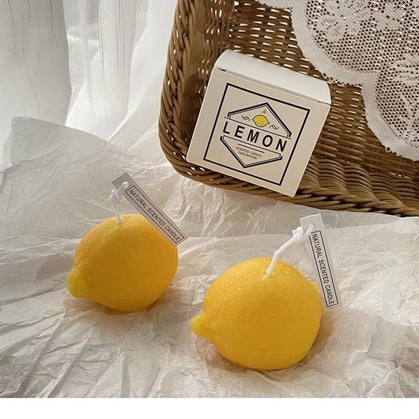 

2020 new ins soy wax scented candle home decoration p props ugly orange with souvenir lemon chees jllpzv