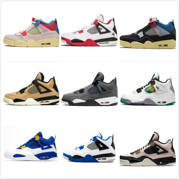 

2021 jumpman 4s 4 basketball shoes union noir guava ice blue white x sail se neon metallic purple black cat men sneakers trainers