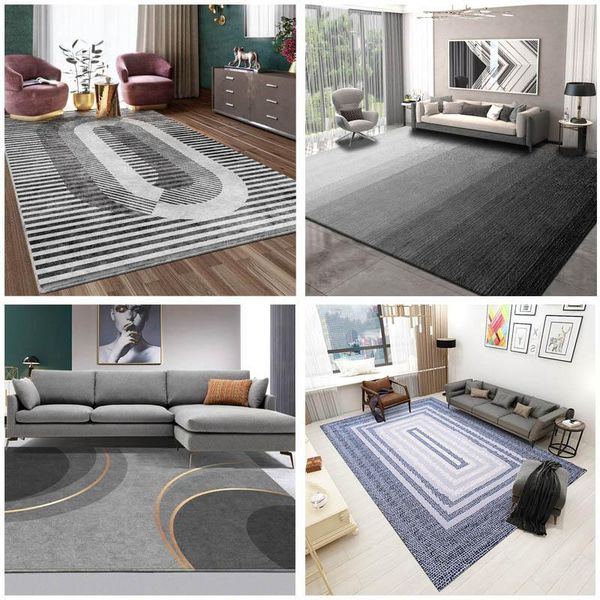 

modern art office cover floor mat carpets for living room gray and white print pattern home decor rugs non-slip antifouling