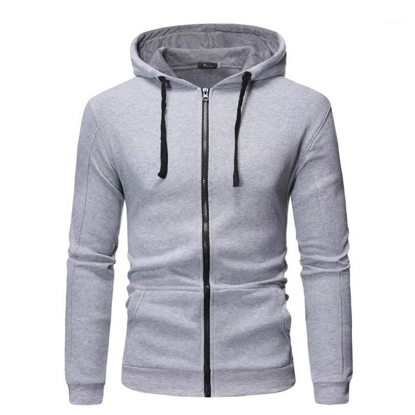 

autumn winter cotton hoodied mens sweatshirts solid hoody fleece thick hoodies men sportswear zipper sweatshirts men d701051, Black