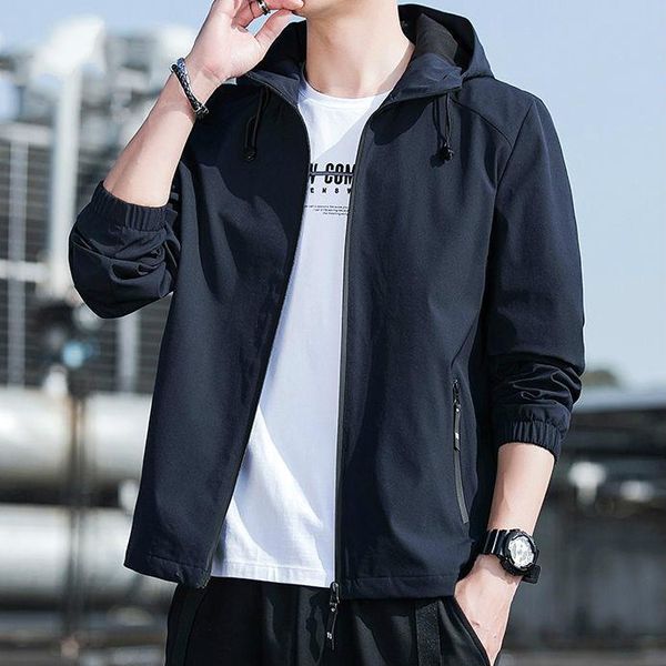 

autumn and winter new men's jacket casual versatile hooded long sleeve men's clothes, Black;brown