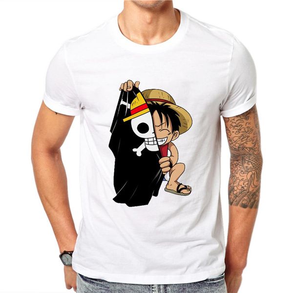 

lettbao summer one piece манки д. луффи нью-короткий рукав anime streetwear спорт толстовка с капюшоном толстовка мужчины тенниска
