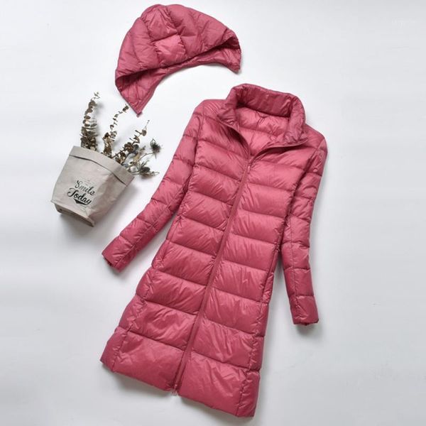 

new autumn slim warm 90% down coat women fashion hat detachable light thin winter down jacket female plus size hoodied m5781, Black