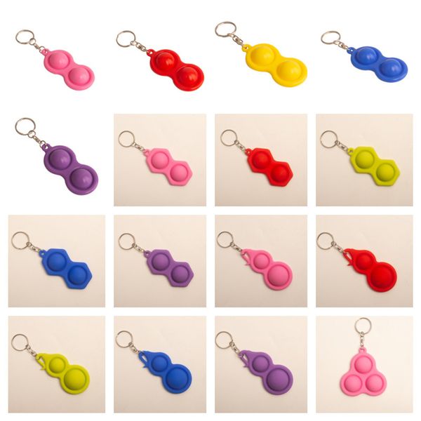 

2021 push pop bubble fidget keyring 3 2 balls autism special needs stress reliever fidget simple dimple toy key chain holder gift g20201