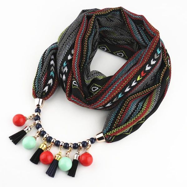 

2018 new design necklace scarf for ladies luxury designer scarfs bohemian jewelry pendant scarf necklace color gift bbyglv bdehome, Blue;gray