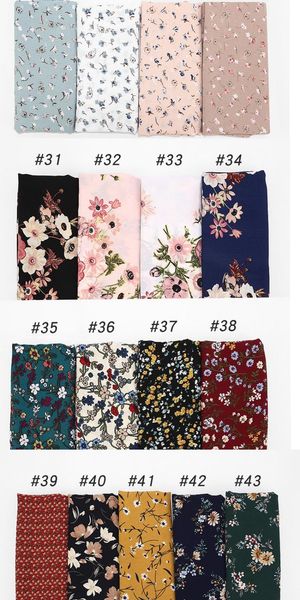 

bandanas printing bubble chiffon hijab scarf design flower shawls muslim scarves headscarf wraps turbans long 43 colors