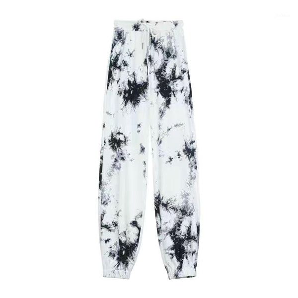 

plus velvet harlan pants women high waist loose streetwear tie dye oversize tactical trouser hip hop joggers pants1, Black;white