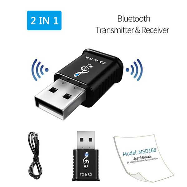 

2 in 1 bluetooth 5.0 audio receiver transmitter mini 3.5mm aux stereo bluetooth transmitter for tv pc wireless adapter for car