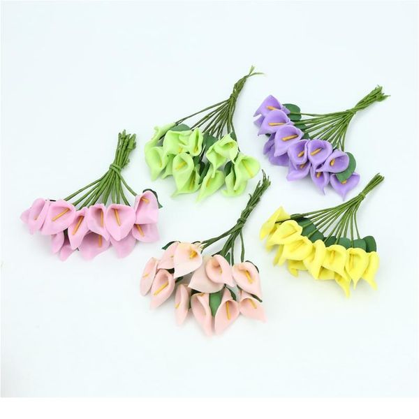 

12pcs foam flower calla lily artificial flowers for home wedding decoration diy gifts box scrapbooking christma qylesc