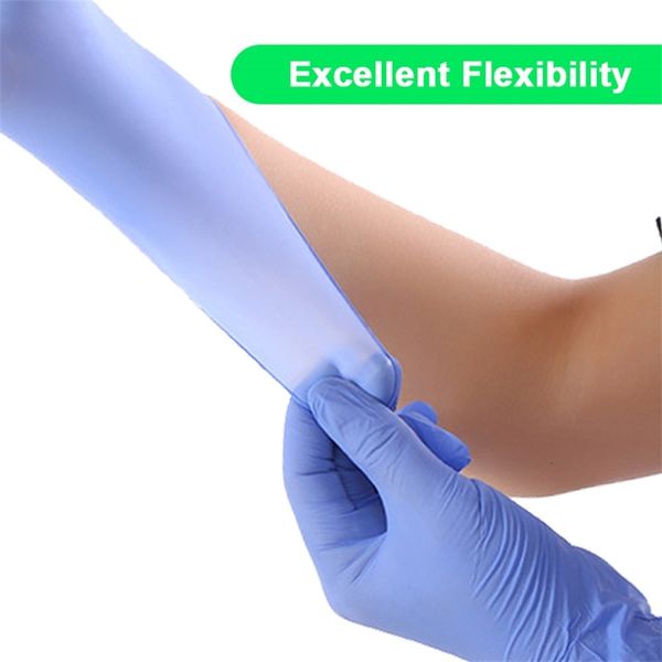 

in stock 100 pcs nitrile clear disposable food for industrial restaurant household cleaning gloves