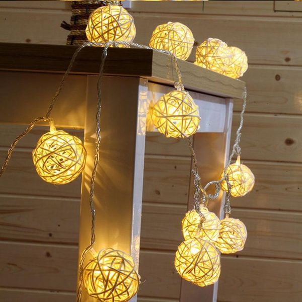 

220v 6m 40 led warm white led ball light fairy string light holiday lighting rattan ball led light wedding party decoration swy bbyifo