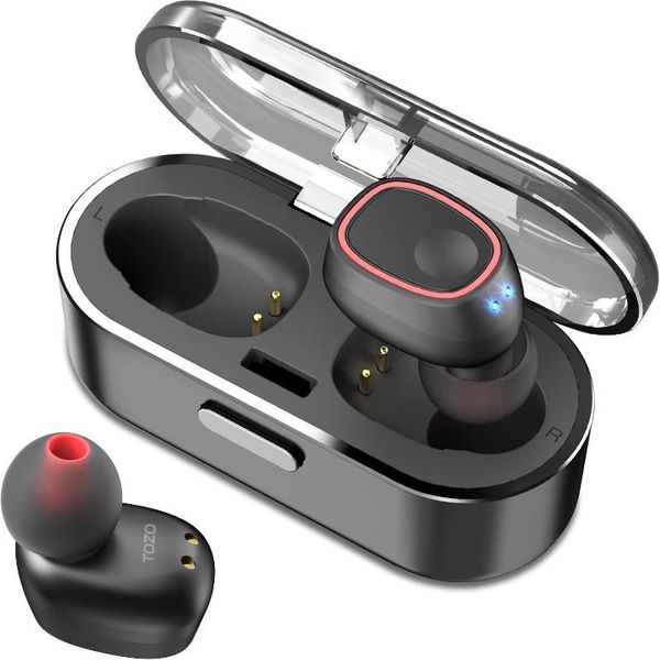 

t8 true wireless stereo headphones tws bluetooth in-ear earbuds with charging case built-in mic headset. sound with bass