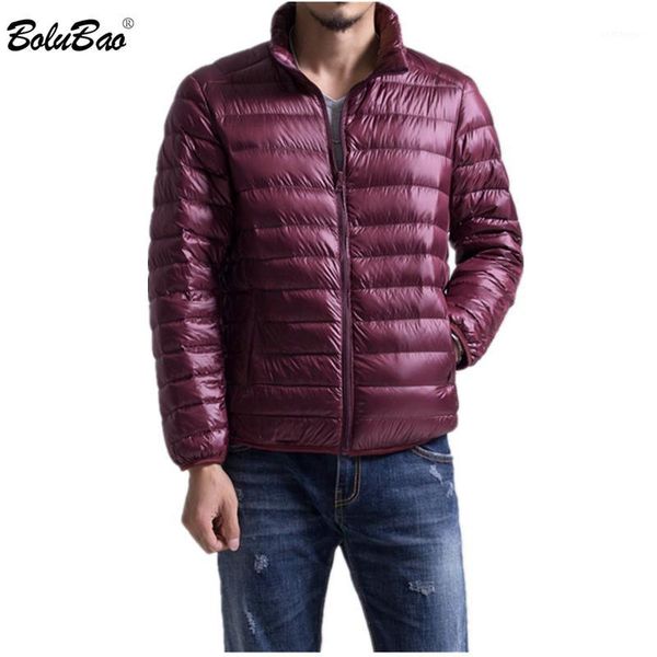 

bolubao brand men casual down jackets autumn winter men's slim long sleeve down coats male solid color thin jacket1, Black