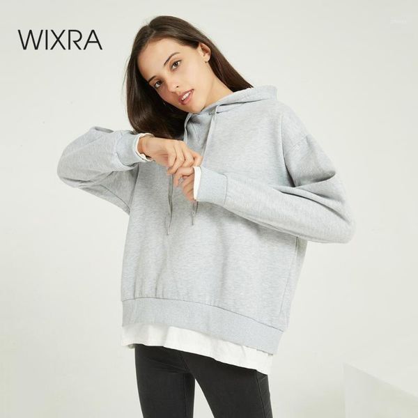 

wixra women casual patchwork sweatshirts warm velvet long sleeve oversize hoodies 2021 autumn winter pullover 1, Black