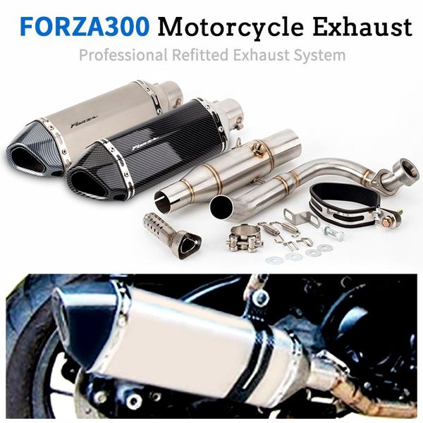 

forza300 motorcycle exhaust system pipe front link exhaust muffler end tube whole set pipe for forza300 2021 2021 slip on