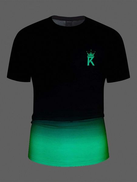 

men ombre reflective letter graphic tee p4ag#, White;black