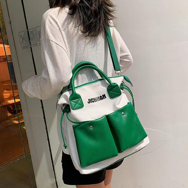 

etaill pu leather female large handbags fashion contrast color handle womem bags shoulder nessenger crossbody bag