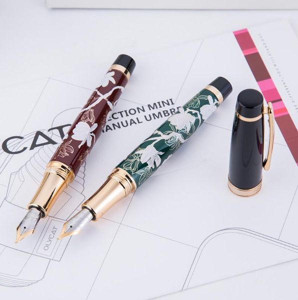

chinese style hand-made hongdian metal fountain pen hand-drawing iridium ef/f/bent nib ink pen excellent business writing gift1