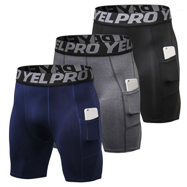 

3 pack men compression shorts active workout underwear with pocket1, Black;blue