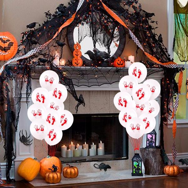 

fengreise 12-дюймовый напечатанный латексные шары хэллоуин ног рука рукой балун в крови halloween party dections ballon party party поставля