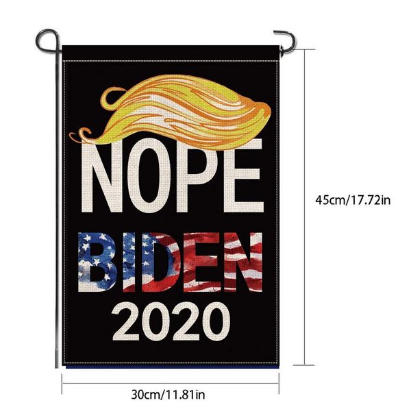 

nope biden 2020 garden flag polyester material double sided patriotic flag for decorating backyard and lawn wmtruz xhhair