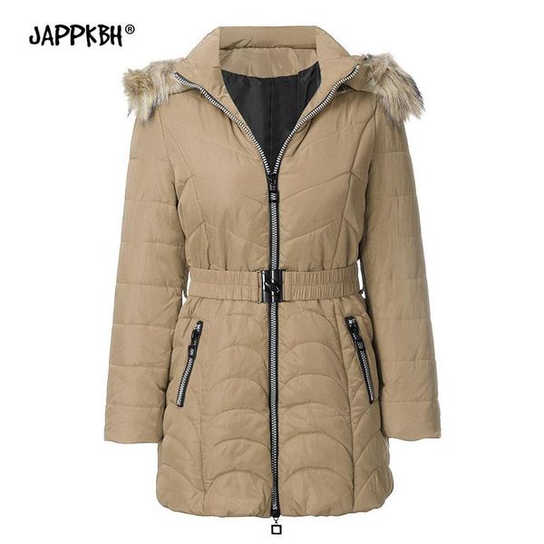 

faux big fur collar hooded jacket women 2021 autumn winter casual oversized cotton coat female solid slim velvet long parkas 4xl, Black
