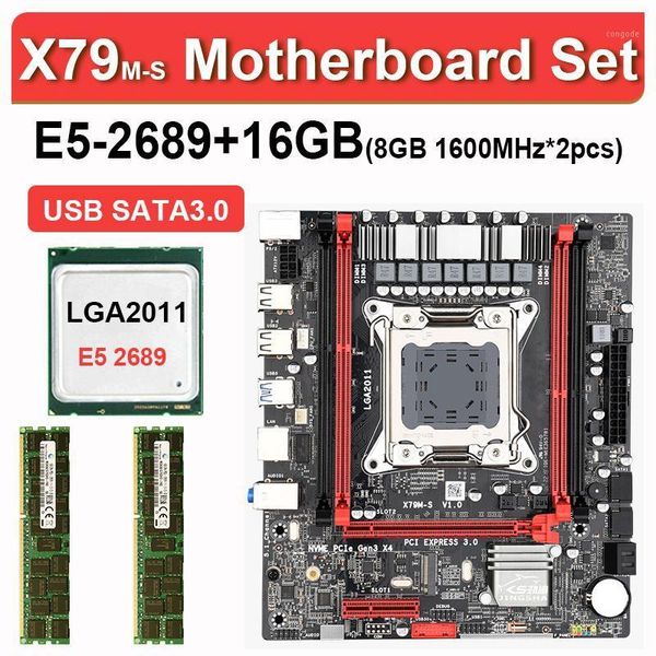 

motherboards jingsha x79m-s placa base lga2011 mini-atx combos e5 2689 cpu 2 uds gb = 16gb ddr3 1600mhz de memoria ecc rec sata3.0 matx1