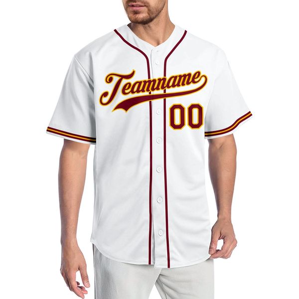 

custom white crimson-gold authentic baseball jersey, Blue;black