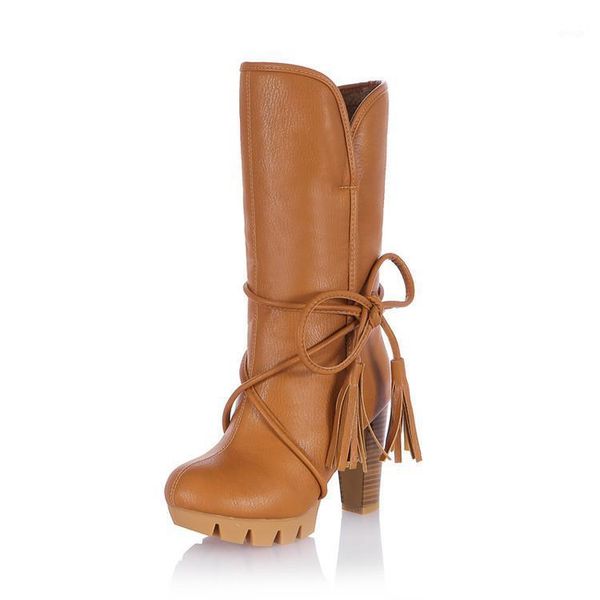 

shoes woman flat boots platform round toe low mid calf ladies large size rubber lolita mid-calf fabric rome1, Black