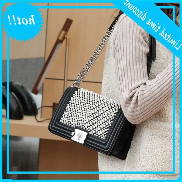 

maidudu women's new 2020 messenger shoulder fashion versatile small fragrance personalized pearl chain bag